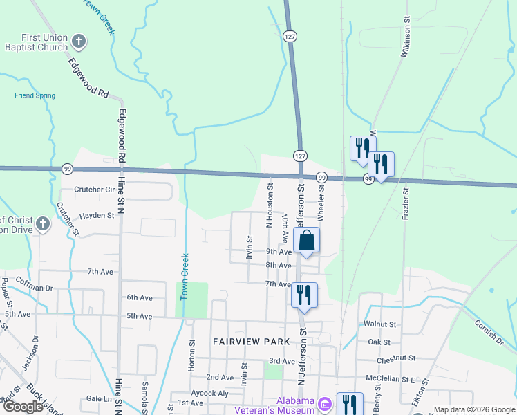 map of restaurants, bars, coffee shops, grocery stores, and more near 502 10th Avenue in Athens