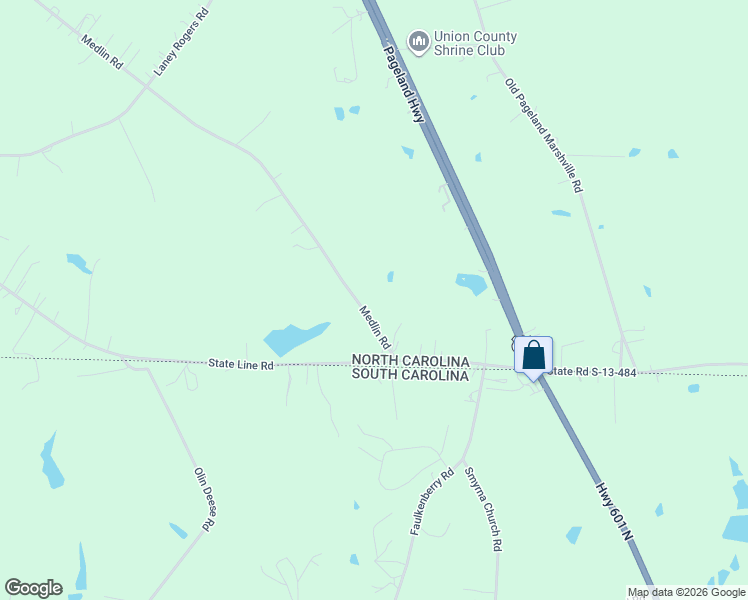 map of restaurants, bars, coffee shops, grocery stores, and more near 7813 Medlin Road in Monroe