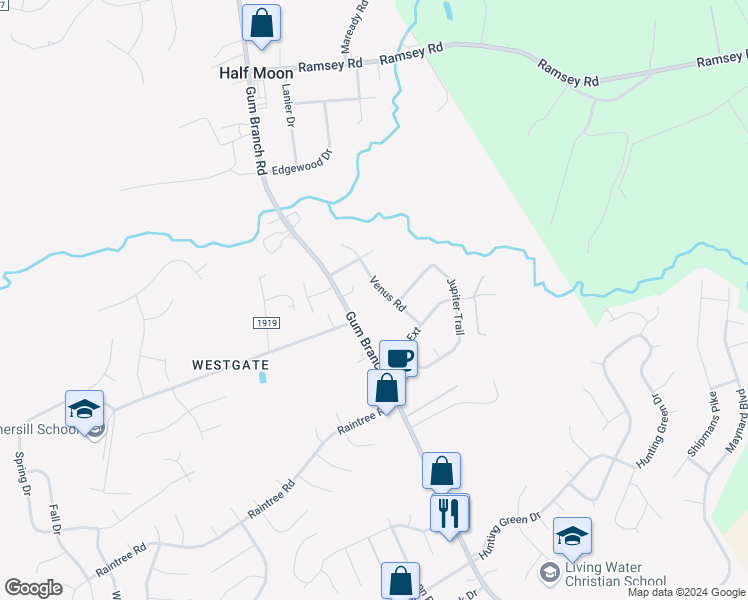 map of restaurants, bars, coffee shops, grocery stores, and more near 111 Venus Road in Jacksonville