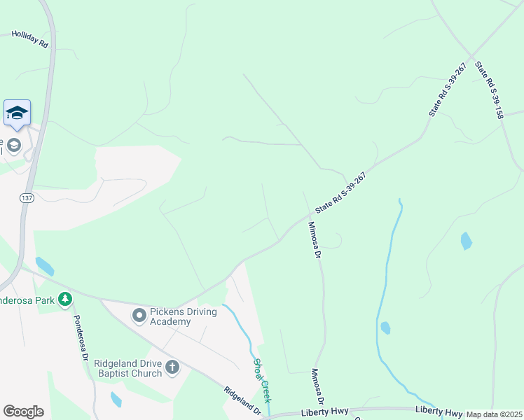 map of restaurants, bars, coffee shops, grocery stores, and more near 205 Shady Oaks Drive in Six Mile