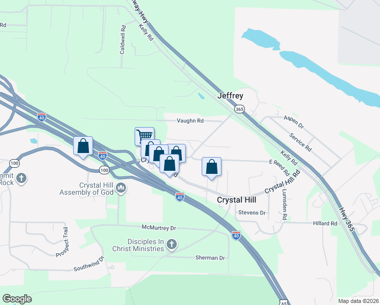 map of restaurants, bars, coffee shops, grocery stores, and more near 7201 Reed Road in North Little Rock