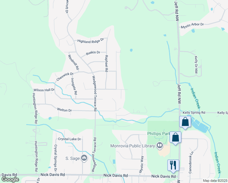map of restaurants, bars, coffee shops, grocery stores, and more near 228 Steel Horse Drive in Madison
