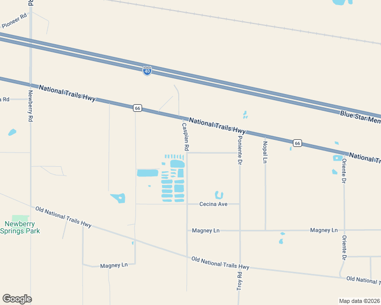 map of restaurants, bars, coffee shops, grocery stores, and more near 29824 Madonna Way in Newberry Springs