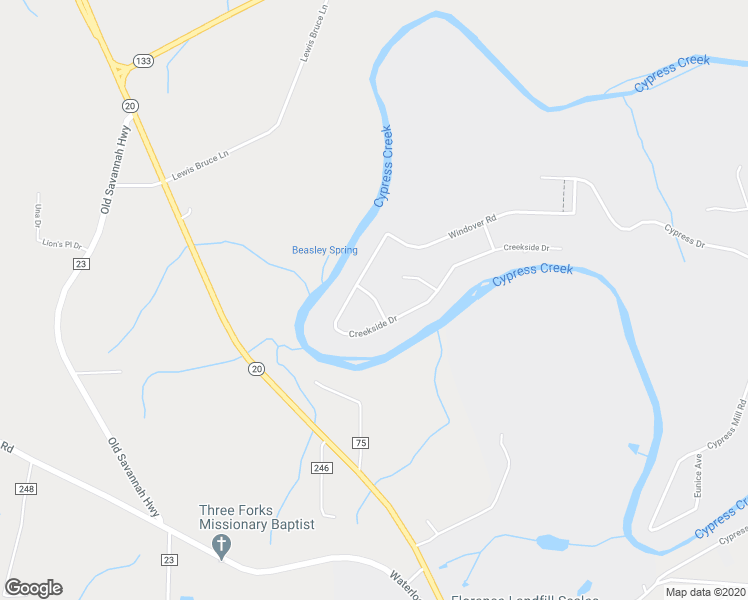 map of restaurants, bars, coffee shops, grocery stores, and more near 198 Creek Point Road in Florence