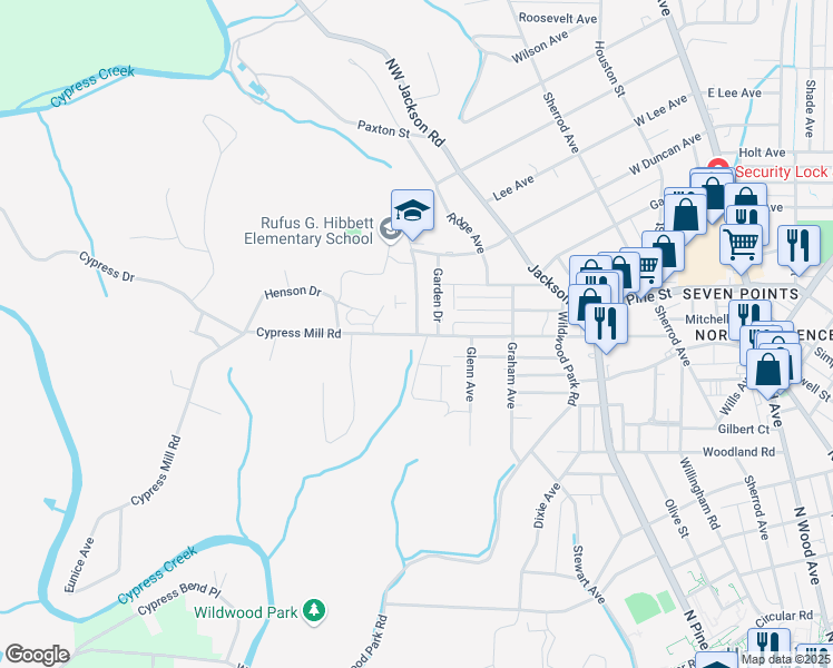 map of restaurants, bars, coffee shops, grocery stores, and more near 1601 Appleby Boulevard in Florence