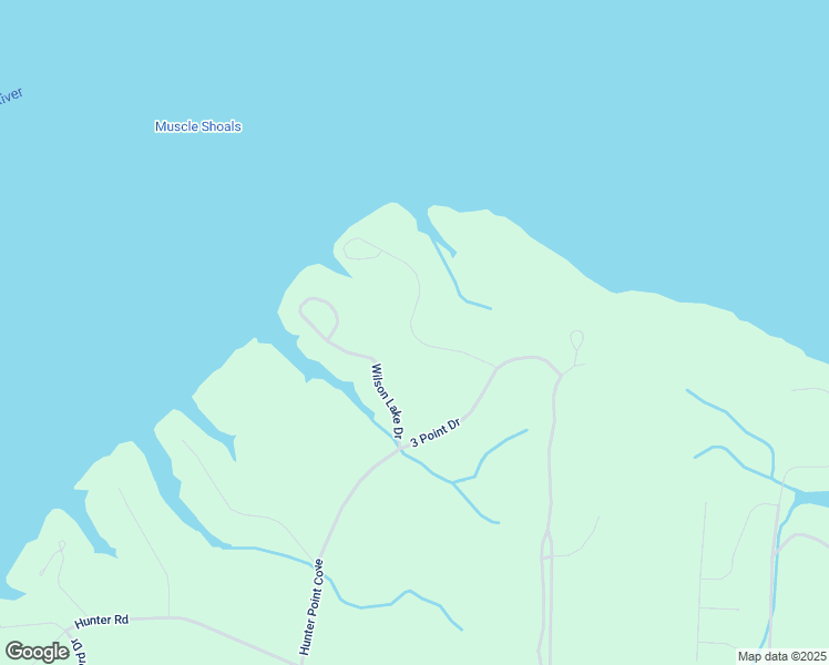 map of restaurants, bars, coffee shops, grocery stores, and more near 721 3 Point Drive in Muscle Shoals