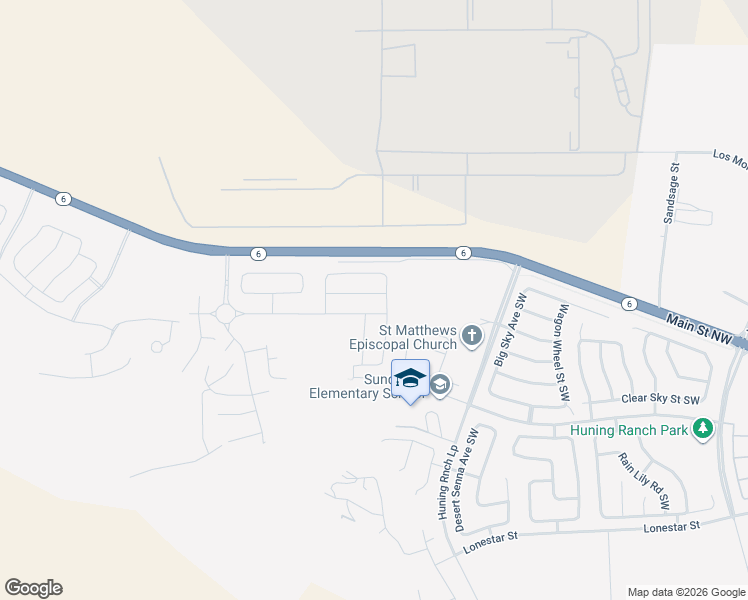 map of restaurants, bars, coffee shops, grocery stores, and more near 306 Rio Chama in Los Lunas