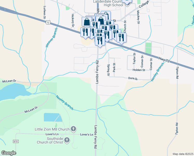 map of restaurants, bars, coffee shops, grocery stores, and more near 7510 Wheeler Street in Rogersville
