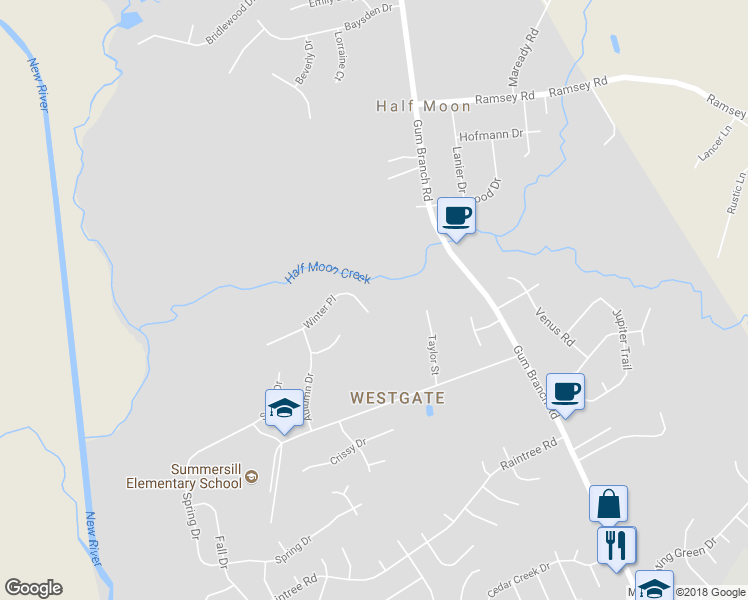 map of restaurants, bars, coffee shops, grocery stores, and more near 219 Winter Place in Jacksonville
