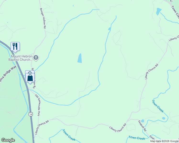 map of restaurants, bars, coffee shops, grocery stores, and more near 3840 Schuler Road in Blairsville