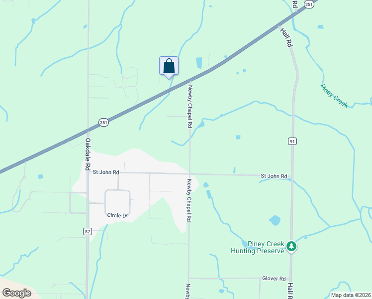 map of restaurants, bars, coffee shops, grocery stores, and more near 18068 Newby Chapel Road in Athens