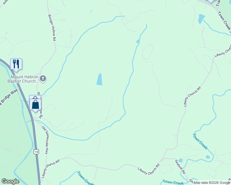 map of restaurants, bars, coffee shops, grocery stores, and more near 3840 Schuler Road in Blairsville