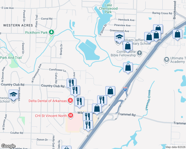 map of restaurants, bars, coffee shops, grocery stores, and more near 5048 Hackatton Street in Sherwood
