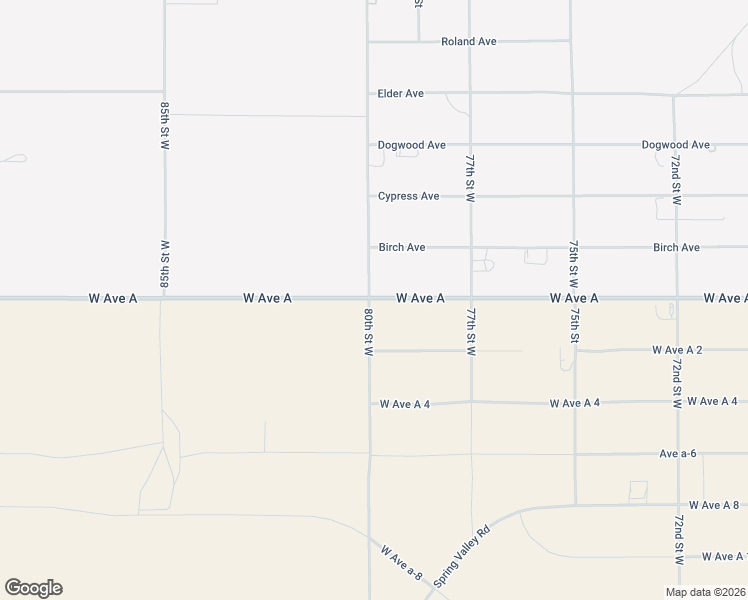 map of restaurants, bars, coffee shops, grocery stores, and more near 7836 West Avenue A in Rosamond