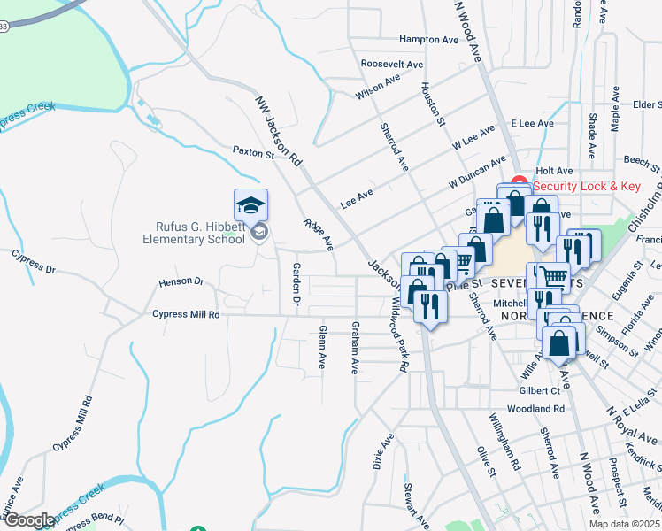 map of restaurants, bars, coffee shops, grocery stores, and more near 1507 Ridge Avenue in Florence