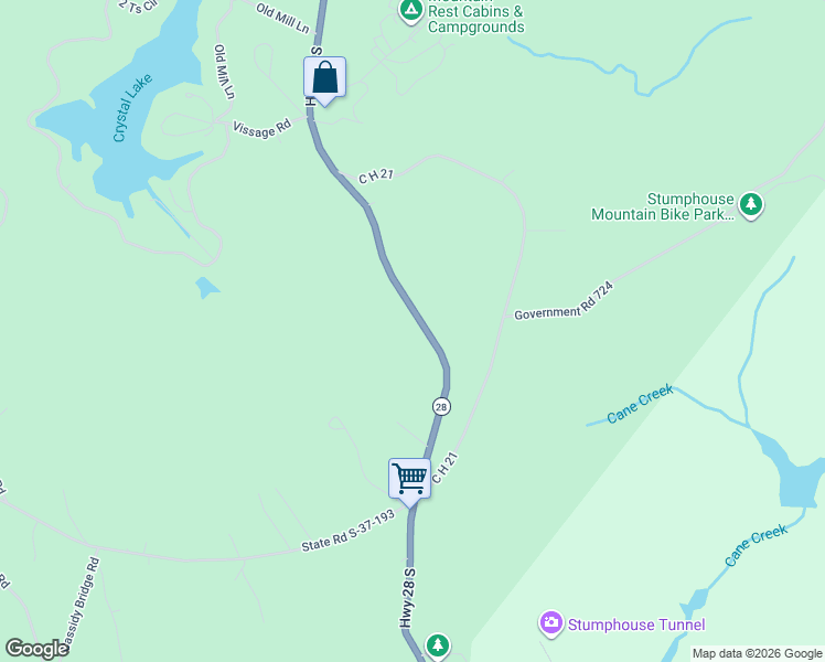 map of restaurants, bars, coffee shops, grocery stores, and more near 5617 Highlands Highway in Mountain Rest