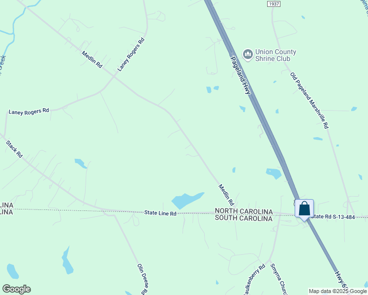 map of restaurants, bars, coffee shops, grocery stores, and more near 7622 Medlin Road in Monroe
