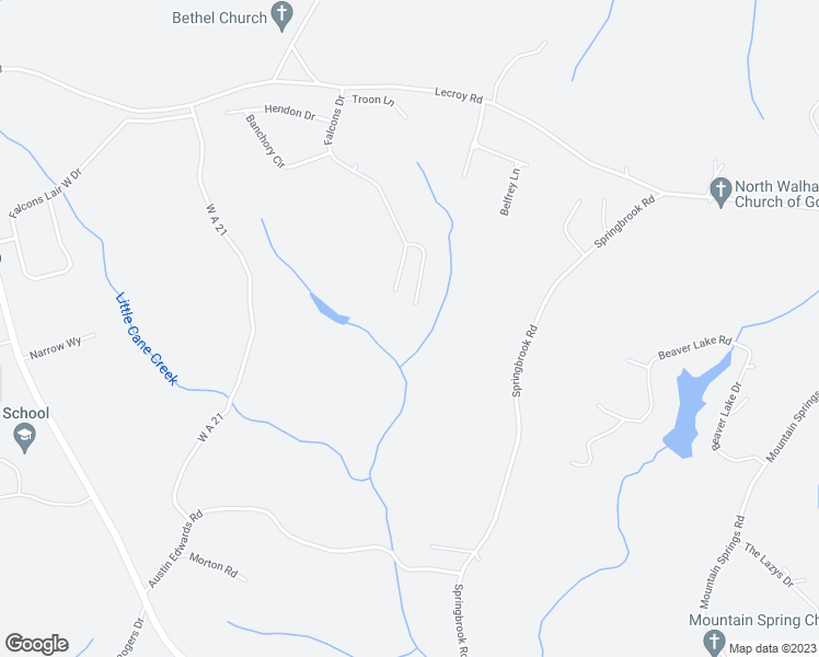 map of restaurants, bars, coffee shops, grocery stores, and more near 1816 Hastehill Drive in Walhalla