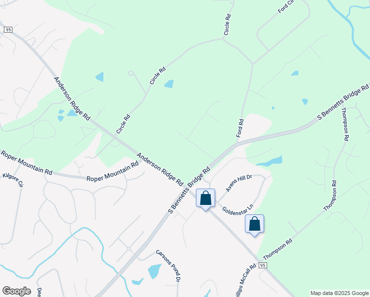 map of restaurants, bars, coffee shops, grocery stores, and more near 23 Bennetts Crossing Court in Greer