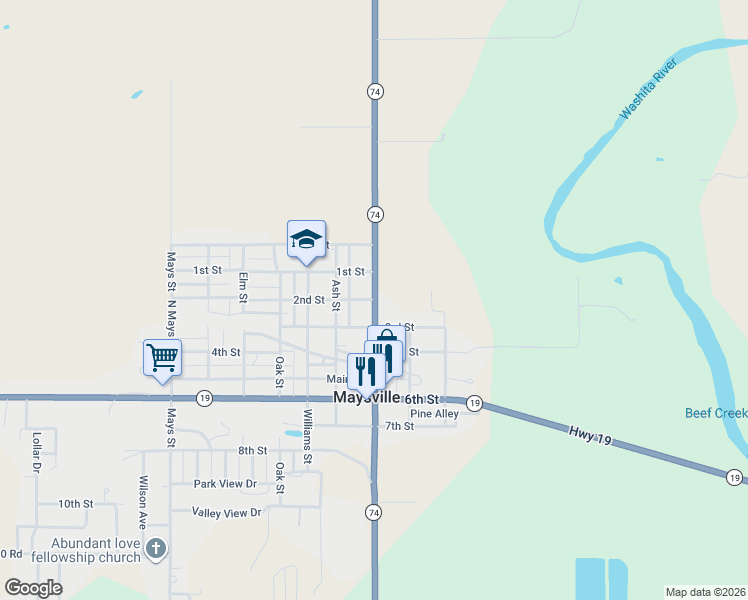 map of restaurants, bars, coffee shops, grocery stores, and more near 402 2nd St in Maysville