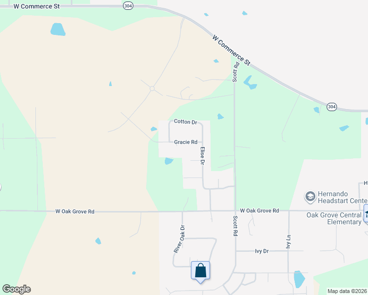 map of restaurants, bars, coffee shops, grocery stores, and more near 1871 Gracie Road in Hernando