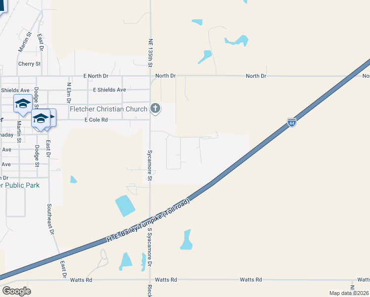 map of restaurants, bars, coffee shops, grocery stores, and more near 602 Lazy Pine Street in Fletcher