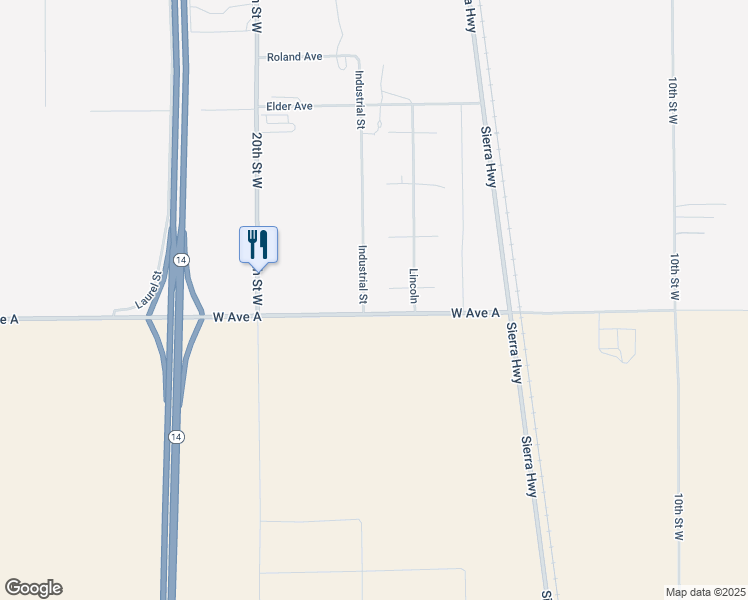 map of restaurants, bars, coffee shops, grocery stores, and more near 1700 Winter Street in Rosamond