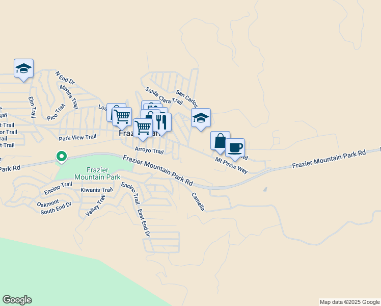 map of restaurants, bars, coffee shops, grocery stores, and more near 3220 Mount Pinos Way in Lebec
