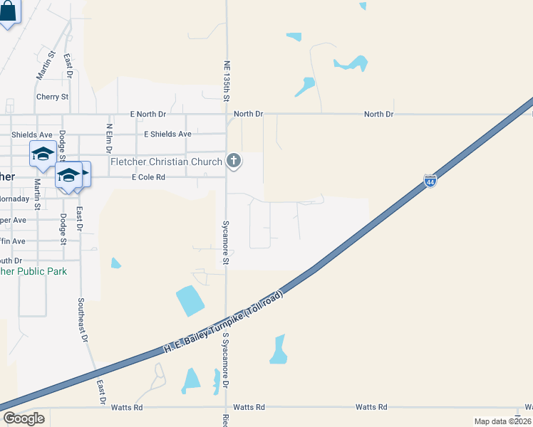 map of restaurants, bars, coffee shops, grocery stores, and more near 602 Lazy Pine Street in Fletcher