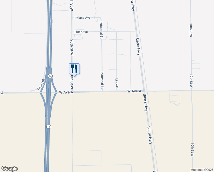 map of restaurants, bars, coffee shops, grocery stores, and more near 1700 Winter Street in Rosamond