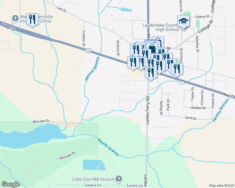 map of restaurants, bars, coffee shops, grocery stores, and more near 262 Rolling Brook Drive in Rogersville