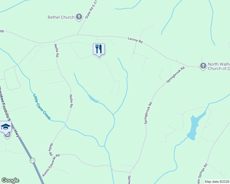 map of restaurants, bars, coffee shops, grocery stores, and more near 1403 Falcons Drive in Walhalla