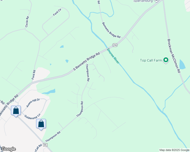 map of restaurants, bars, coffee shops, grocery stores, and more near 209 Ellington Creek Lane in Greer