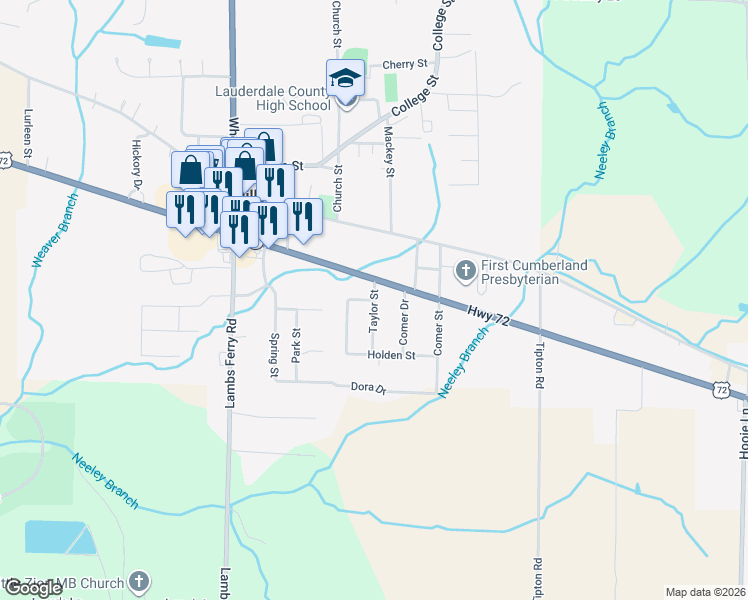 map of restaurants, bars, coffee shops, grocery stores, and more near 57 Taylor Street in Rogersville