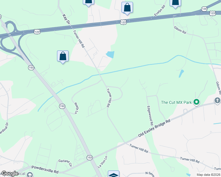 map of restaurants, bars, coffee shops, grocery stores, and more near 117 Horseshoe Bend Road in Easley