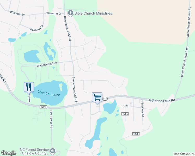 map of restaurants, bars, coffee shops, grocery stores, and more near 121 Harvest Moon Drive in Richlands