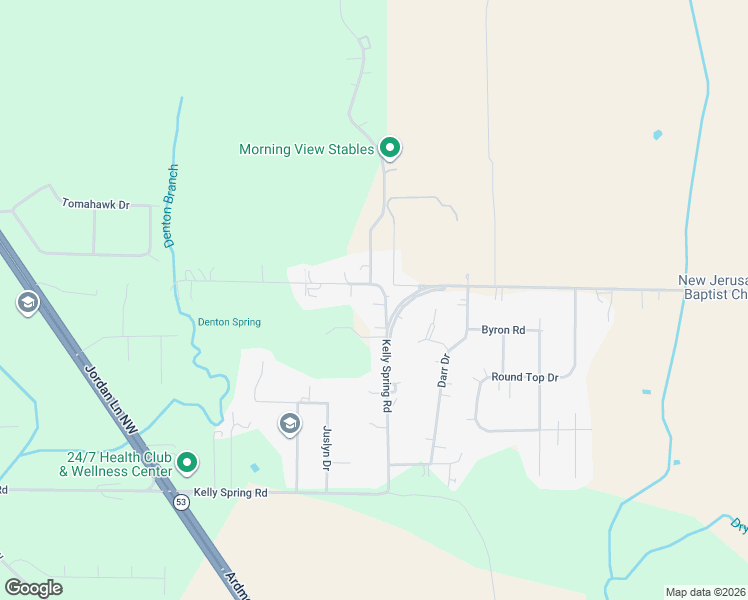map of restaurants, bars, coffee shops, grocery stores, and more near 126 Taylor Denton Lane in Harvest