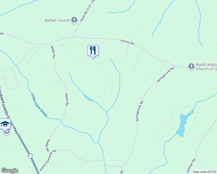 map of restaurants, bars, coffee shops, grocery stores, and more near 1403 Falcons Drive in Walhalla