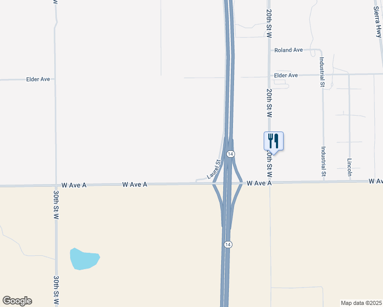 map of restaurants, bars, coffee shops, grocery stores, and more near 2 West Avenue A in Rosamond