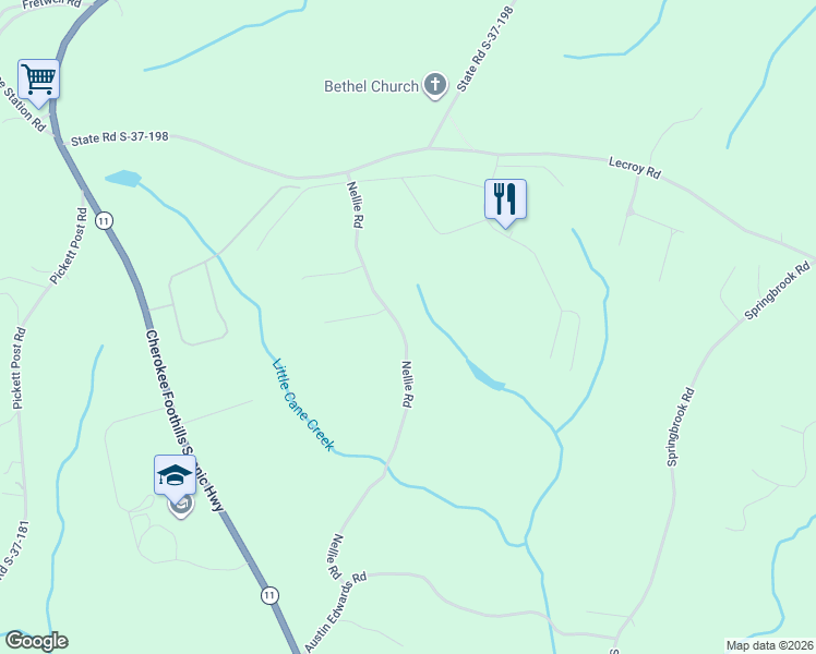 map of restaurants, bars, coffee shops, grocery stores, and more near 203 Saint Andrews Drive in Walhalla