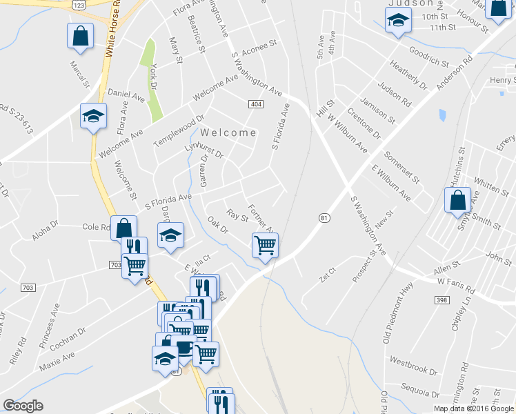 map of restaurants, bars, coffee shops, grocery stores, and more near 25 Fortner Avenue in Greenville