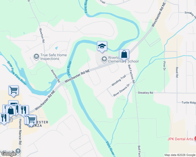 map of restaurants, bars, coffee shops, grocery stores, and more near 5007 Shaun Circle in Huntsville