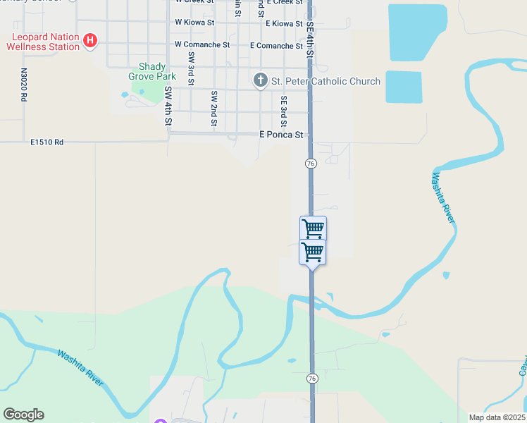 map of restaurants, bars, coffee shops, grocery stores, and more near 1008 Southeast 2nd Street in Lindsay