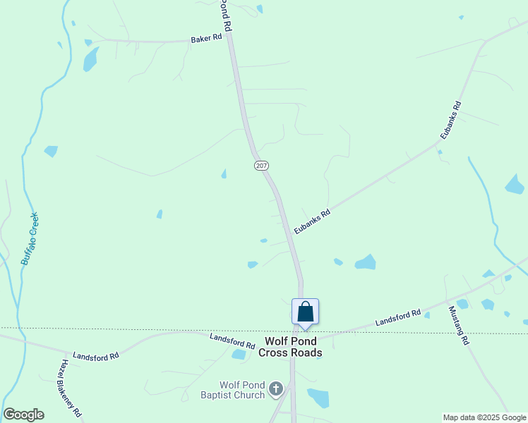 map of restaurants, bars, coffee shops, grocery stores, and more near 7408 Wolf Pond Road in Monroe