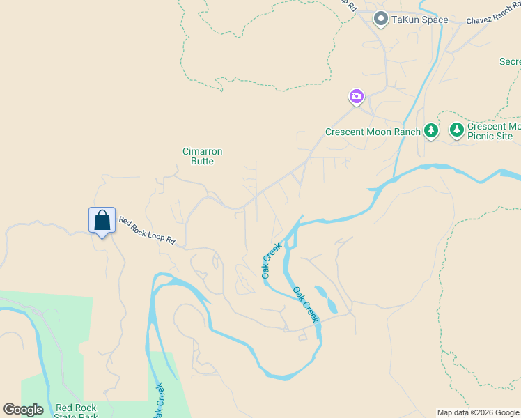 map of restaurants, bars, coffee shops, grocery stores, and more near 103 West Los Amigos Lane in Sedona