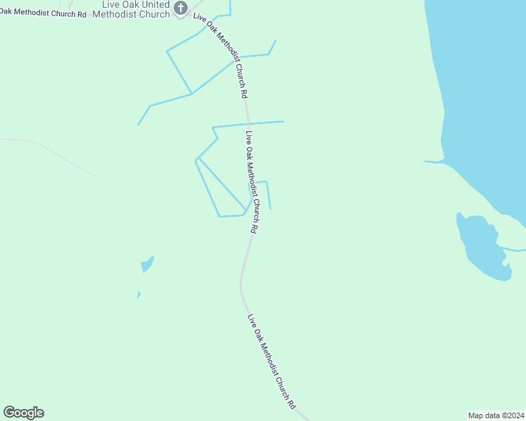 map of restaurants, bars, coffee shops, grocery stores, and more near 1631 Live Oak Methodist Church Road in White Oak
