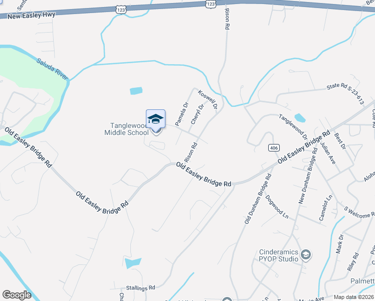 map of restaurants, bars, coffee shops, grocery stores, and more near 6 Rison Road in Greenville
