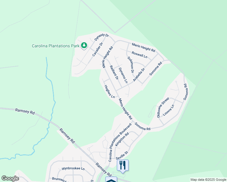 map of restaurants, bars, coffee shops, grocery stores, and more near 229 Merin Height Road in Jacksonville