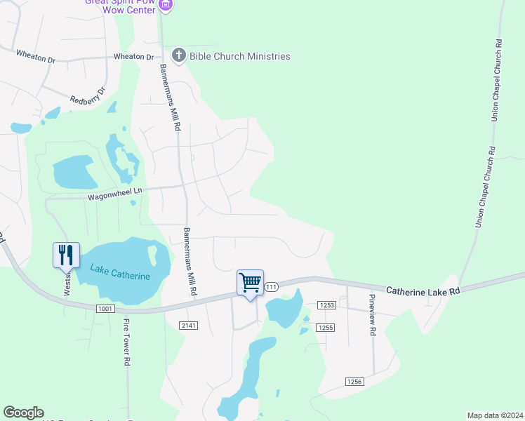 map of restaurants, bars, coffee shops, grocery stores, and more near 253 Rowland Drive in Richlands