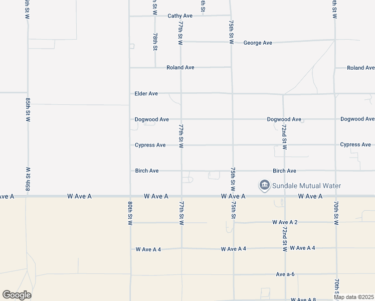 map of restaurants, bars, coffee shops, grocery stores, and more near 77th Street in Rosamond